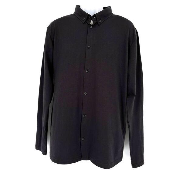 Boohoo Other - Boohoo Man Muscle Fit Long Sleeve Jersey Shirt in Black Size XL